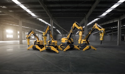Brokk’s newest lineup of demolition robots: from left, Brokk 170, Brokk 200, Brokk 520D, Brokk 300.