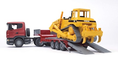 Bruder Scania Truck With Cat Bulldozer