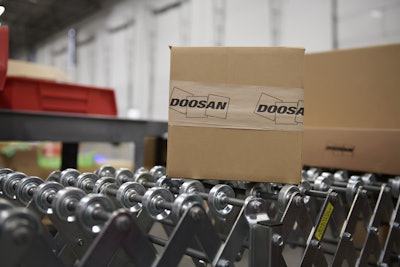 doosan parts packaged at distribution center
