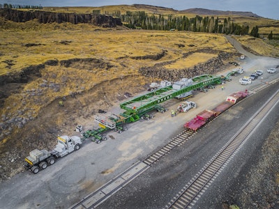 The company had to change the grade of the road at the rail head to ensure sufficient traction.