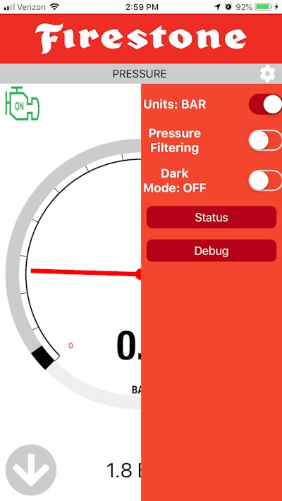 The app lets you adjust the pressure in your air springs with a tap on your phone.