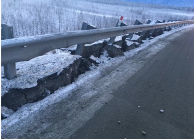 Road Damage from Earthquake Aftermath