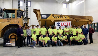 High school students in Schnecksville, Pennsylvania will now be able to use this A35D articulated haul truck as a training tool for heavy equipment operation. Volvo CE donated it.