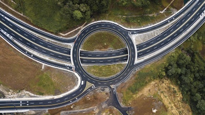 Aerial view of the highway built in Costa Rica by Eurofinsa