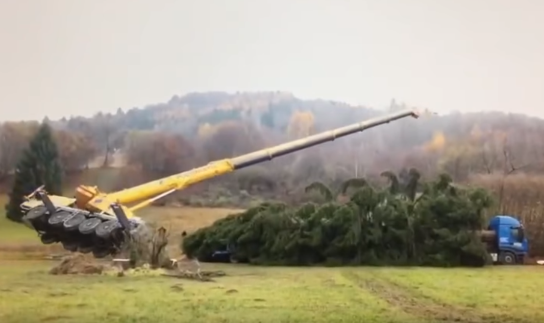 crane christmas tree flip