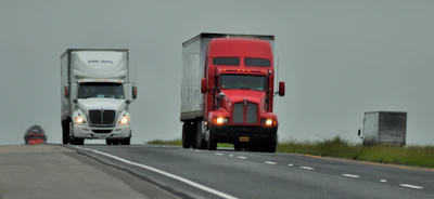 semi trucks on highway