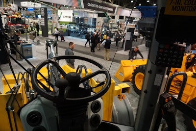 Interior cabin of John Deere wheel loader