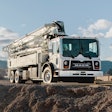 Mack mDrive HD concrete pumper truck