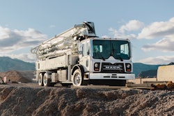 Mack mDrive HD concrete pumper truck