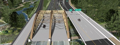 Artists rendering of Lynn Creek Bridge, part of Highway 1 improvement project.