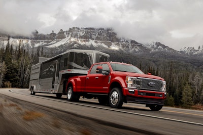 Ford Pickup Hauling Trailer