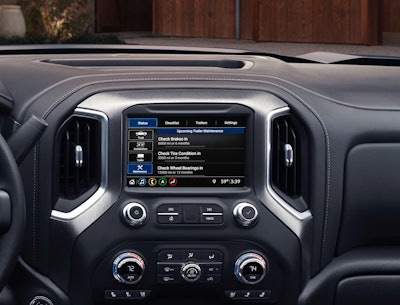 Center console of GMC Sierra Denali 2500 heavy duty truck