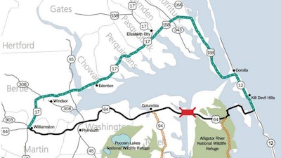 Bridge detour map courtesy NCDOT.