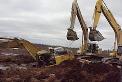 Excavator tag team rescue logs