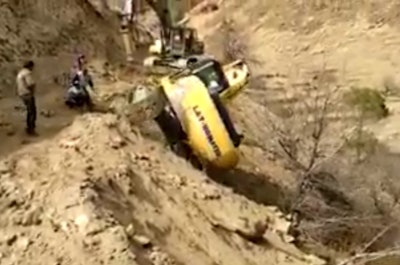Overturned Excavator