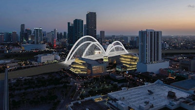 Artist rendering of signature bridge on reconstructed I-395 in Miami. Credit: I395-Miami.com