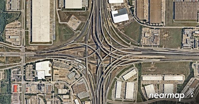 A Nearmap aerial view of the I-30/U.S. 75 interchange in Dallas.