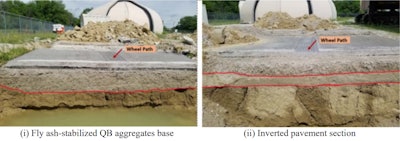 Sample cross-sections from trenching after the end of performance monitoring. Photo courtesy of IAAP.