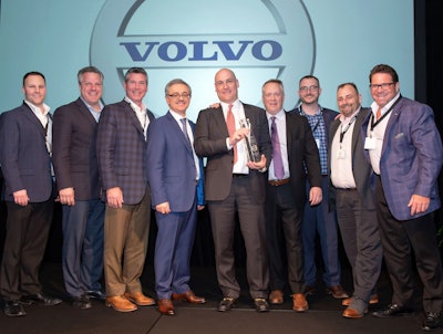 From left to right: Evan Perry, district director, Volvo CE; Scott Sebastian, director of marketing, CE Group (Alta Equipment); Bruce Davis, director of sales, CE Group Michigan; Agako Nouch, VP sales North America, Volvo CE; Ryan Greenawalt, CEO, Alta Equipment; Stephen Roy, president of sales region Americas, Volvo CE; Aaron Dorgan, VP rental, CE Group; Mike Dahlen, regional VP Illinois, CE Group; Rob Chiles, president CE Group.