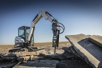 Bobcat nitrogen breaker being used on project