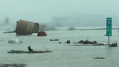 Flooding on I-29 at the Missouri-Iowa line. Credit: Missouri DOT