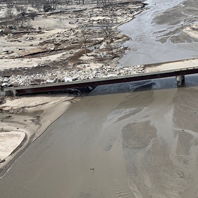 Flood damage in Nebraska on Highway 281 Bridge. Credit: Office of the Governor