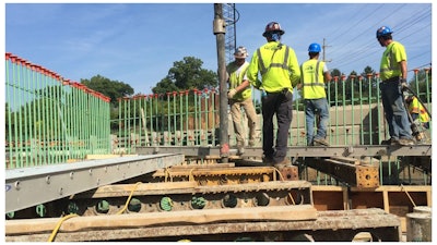 Workers on the first segment of the I-75 modernization project in October 2016. Credit: Michigan DOT