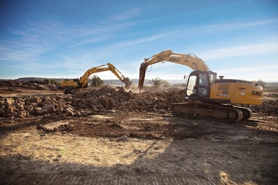 kobelco construction machinery in action