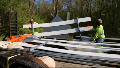 MDOT workers set up barricades on local bridges deemed unsafe. Credit: Mississippi DOT