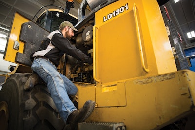 A student in the heavy construction equipment technology course at Dakota County Technical College in Rosemont, Minnesota, which is accredited by AED.