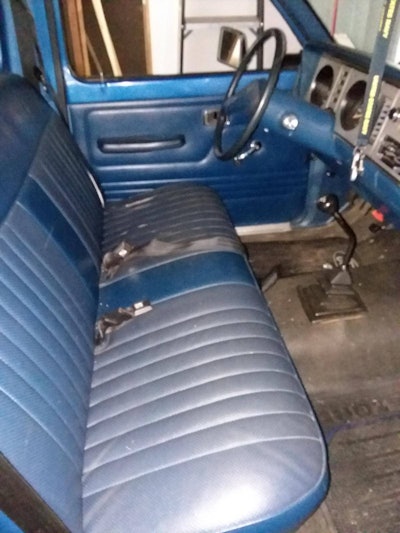 Vinyl bench seat and stick shift are looking pretty good in this diesel-equipped ’84 Ranger.