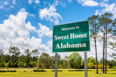 Alabama Welcome Sign Stock