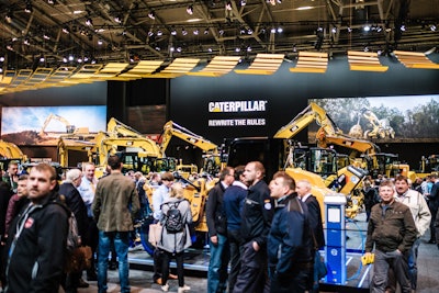 Inside Caterpillar’s Bauma booth last month. Photo: Wayne Grayson