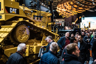 inside caterpillar display booth at bauma 2019