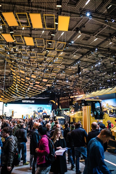 inside bauma 2019 caterpillar display booth