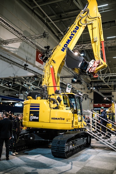 Komatsu PC228US-USLC hydraulic excavator on display