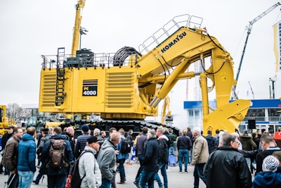 mining excavator, komatsu pc4000 outside at bauma 2019