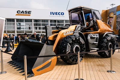Case’s Tetra concept has a futuristic look and a natural gas engine. It was unveiled and on display at the Bauma 2019 trade show in Munich this week. Photos: Wayne Grayson