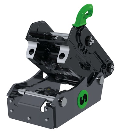 Steelwrist SQ-type quick coupler.