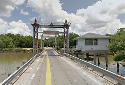 Bayou Plaquemine Brule’ Pontoon Bridge. Google Earth screen shot.