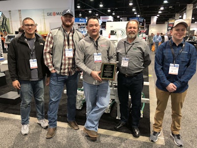 Southern Region winner: From left, Andres Mora of Live Oak Construction Supply, Brandon Wilson of Live Oak Construction Supply, Bobby Hughes of Live Oak Construction Supply, Randy Cleland of Minnich Manufacturing, Steven Abney of Live Oak Construction Supply.
