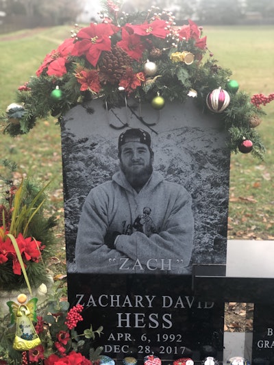 Zachary Hess’s grave.