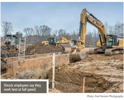 cat excavators with Shrock