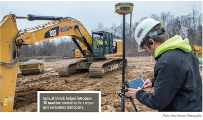 cat excavator with 3d machine control from Shrock