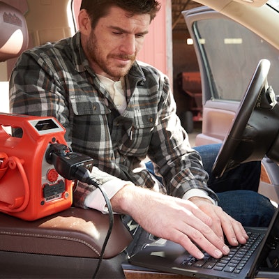Crankenstein from Weego portable jumpstarter in use