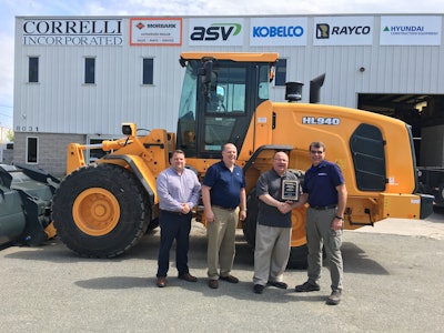 Left to right: Ryan Correlli, general manager; Bill Correlli, sales and parts manager; Patrick Correlli, president and Bill Klein, HCEA district manager–northeast.