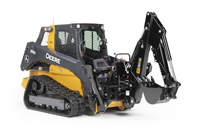 Deere 331G compact track loader with backhoe attachment BH10B