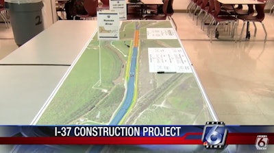 Plans for I-37 construction project. Screen shot from North Shore News video.