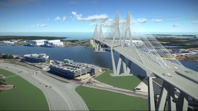 Rendering of new Mobile River Bridge. Screen shot from ALDOT video.