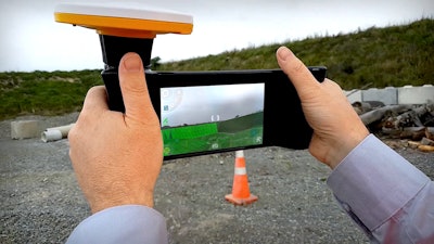 The Sitevision AR viewer as shown in a Trimble promotional video. Credit: Trimble